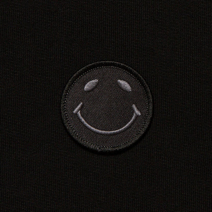 BB Smiley Crest - Zipped Hood - Black