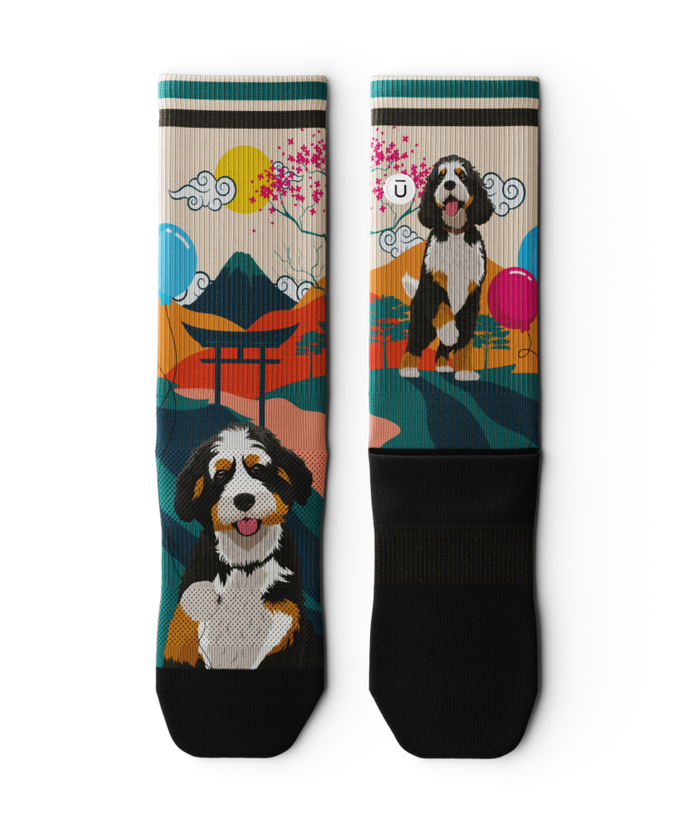 Bernedoodle Athletic Crew Socks