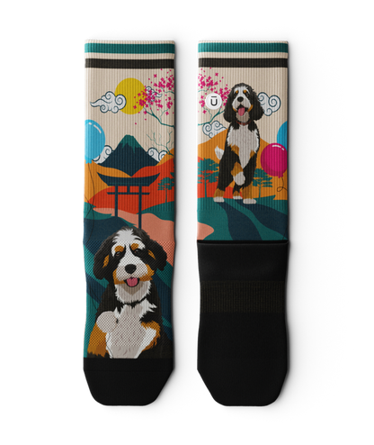 Bernedoodle Athletic Crew Socks