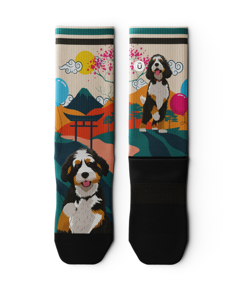 Bernedoodle Athletic Crew Socks