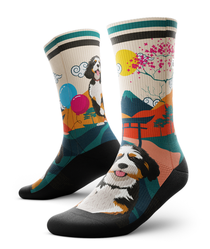 Bernedoodle Athletic Crew Socks