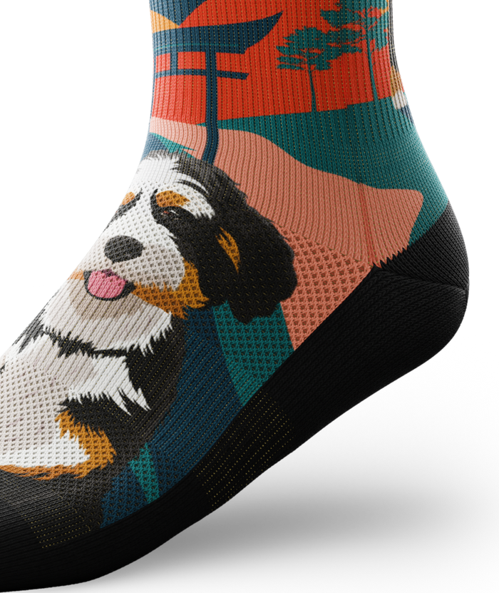 Bernedoodle Athletic Crew Socks