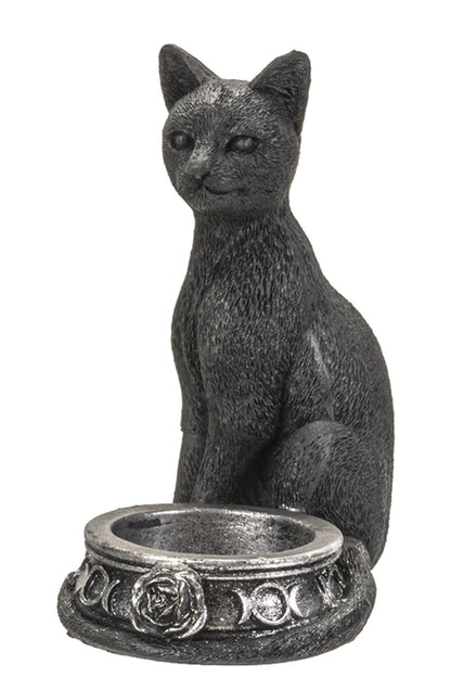 Black Cat Tea Light Candle Holder