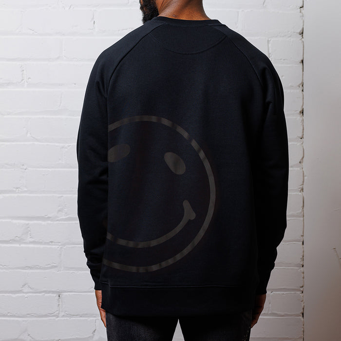 Black On Black Side Smiley - Sweatshirt - Black