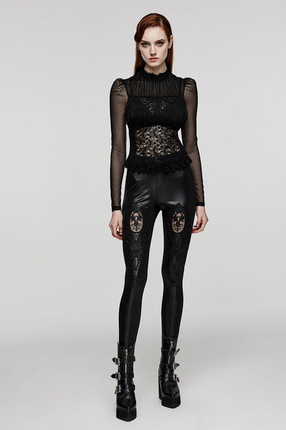 Black Prayer Sheer Lace Top
