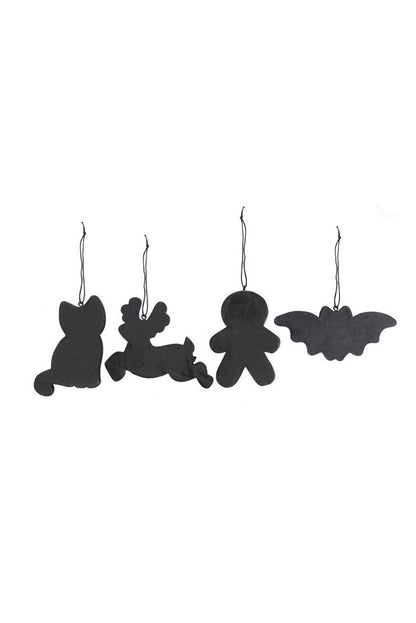 Black Skeleton Christmas Gingerbread Ornaments [Set of 4]
