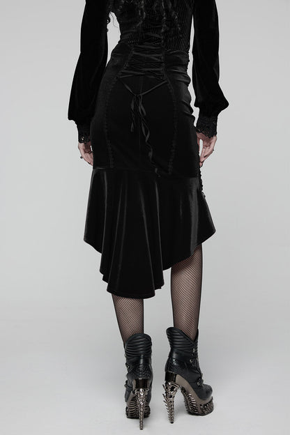 Bloomthorn Manor Velvet Skirt [Black]