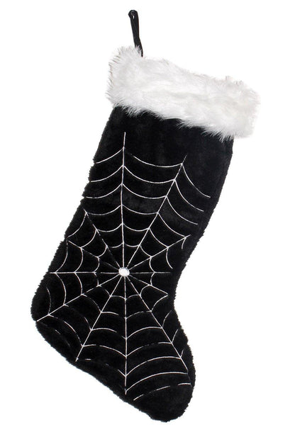 Black Widow Spiderweb Xmas Stocking