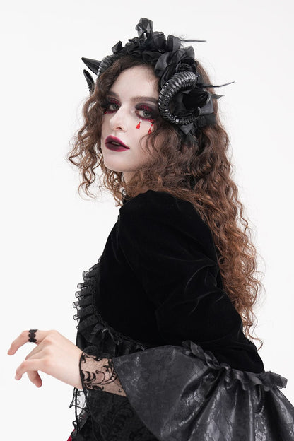 Black Witch Horned Headband