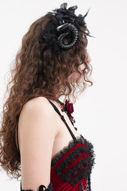 Black Witch Horned Headband
