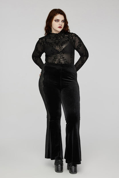 Blairwitch Black Velvet Bell Bottoms [Plus Size]