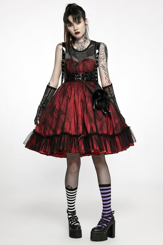 Bleeding Baby Doll Dress Set [RED/BLACK]