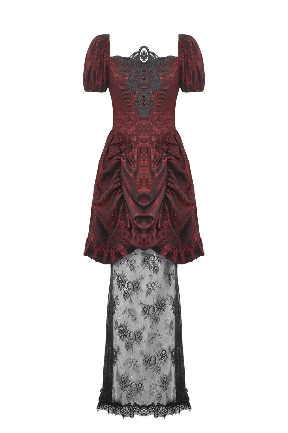 Blood Court Puffed Sleeve Gothic Dress