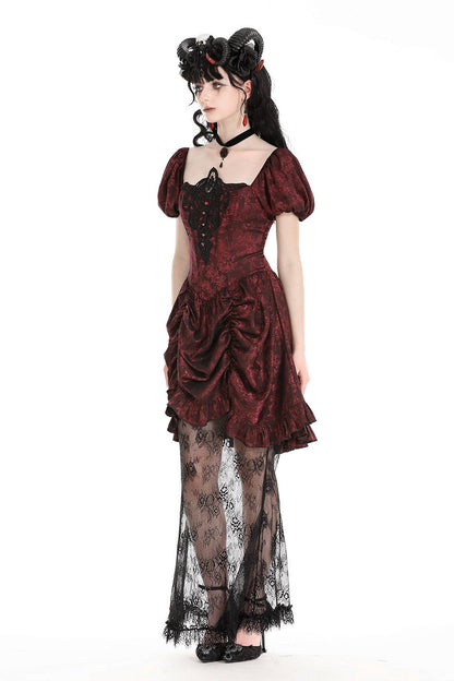 Blood Court Puffed Sleeve Gothic Dress