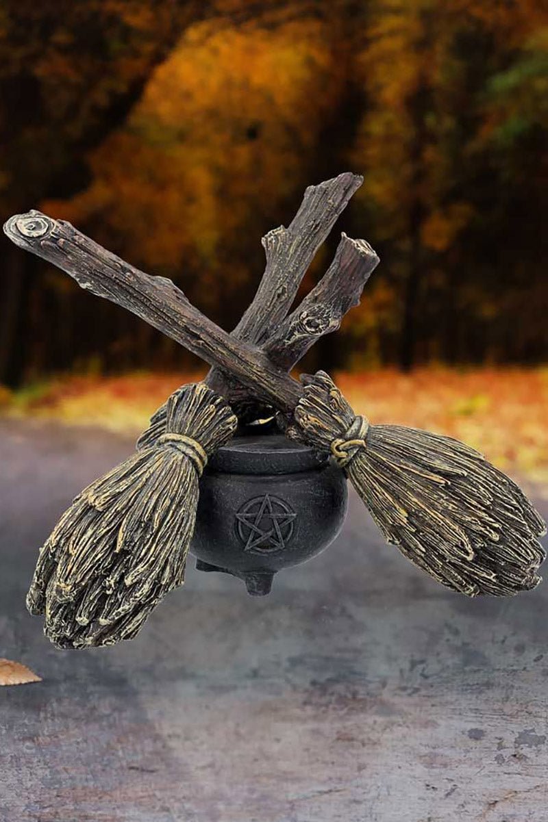 Broomstick Crystal Ball Holder