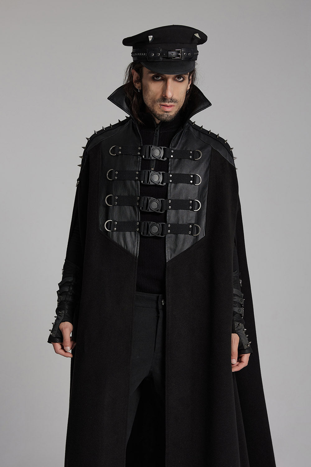 Black Vatican Spiked Cape