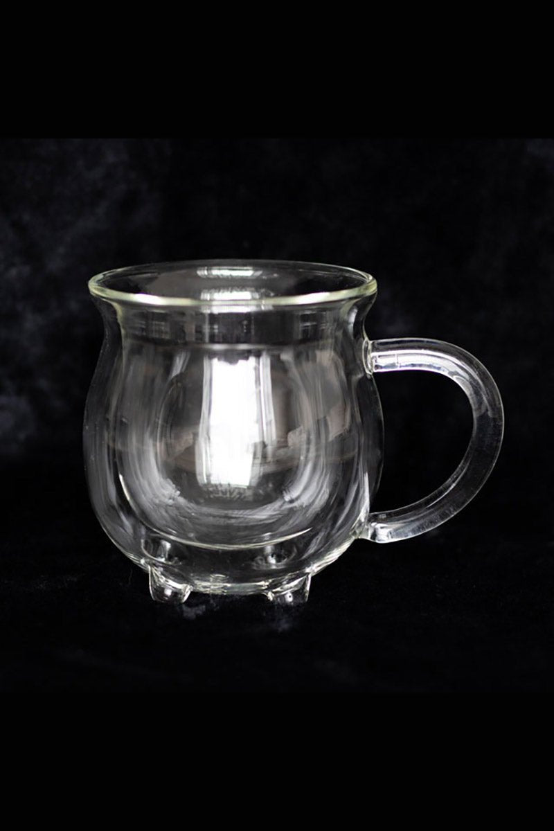 Clear Doubled Walled Glass Cauldron Mug
