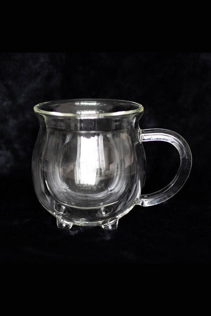 Clear Doubled Walled Glass Cauldron Mug