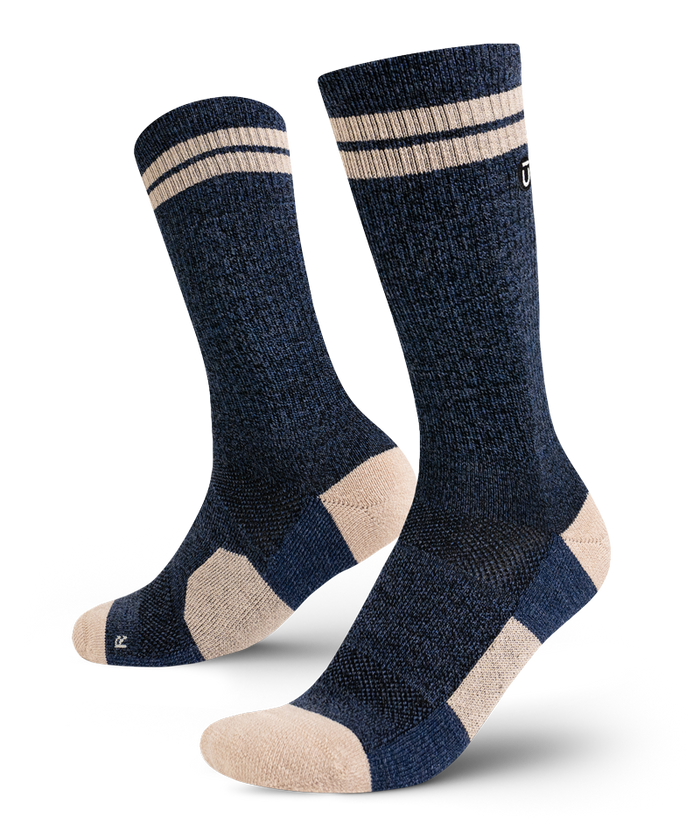 Cobalt Merino Wool Midweight Crew Socks