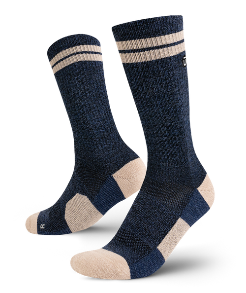 Cobalt Merino Wool Midweight Crew Socks