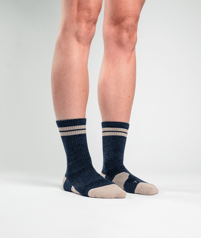 Cobalt Merino Wool Midweight Crew Socks
