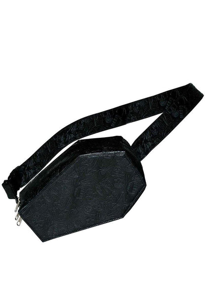 Coffin Embossed Skull Hip Pouch