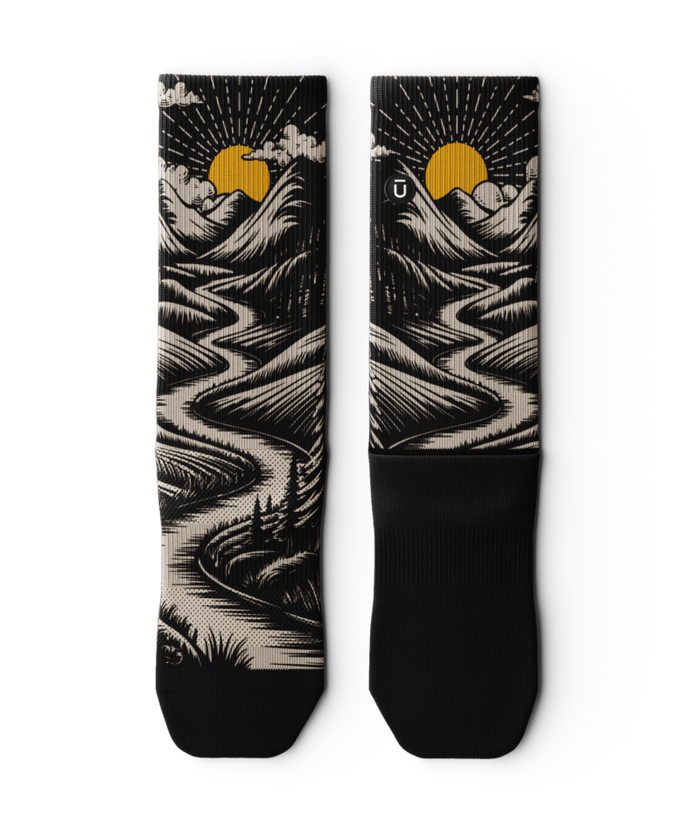 Contrast Valley Athletic Crew Socks