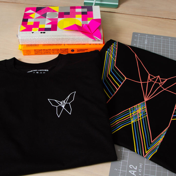 Crest origami Butterfly - Tshirt - Black