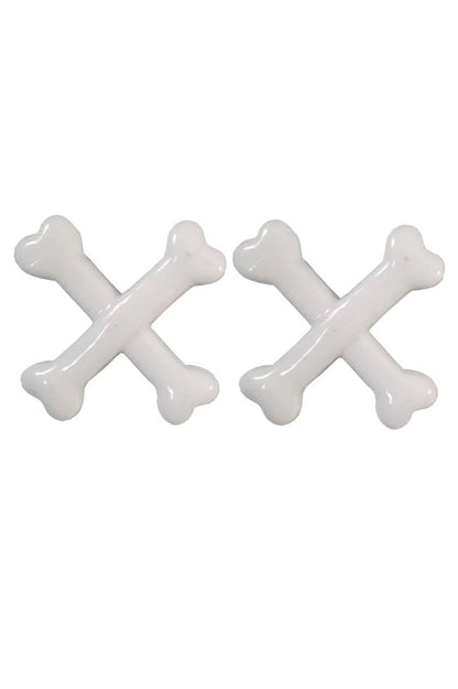 Crossbones Hair Clips [White]