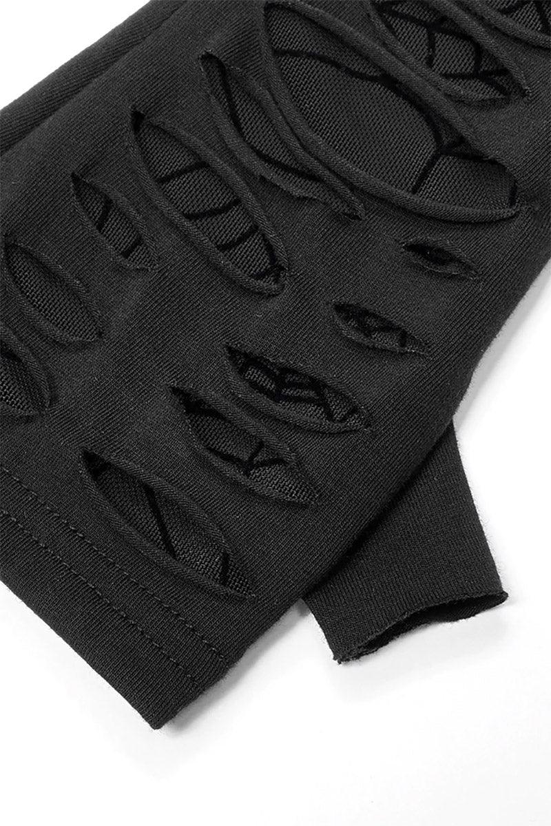 Cut Up Grunge Gloves [BLACK]