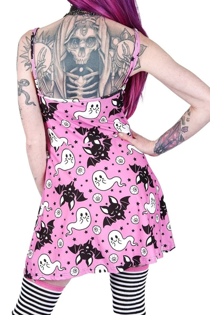 Cute Ghost and Bat Skater Dress