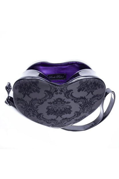 Damask Heart Shoulder Bag [Black]