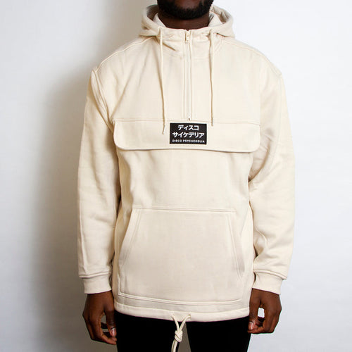 Disco Psychedelia - 3/4 Zipped Pullover Hood - Sand - Wasted Heroes