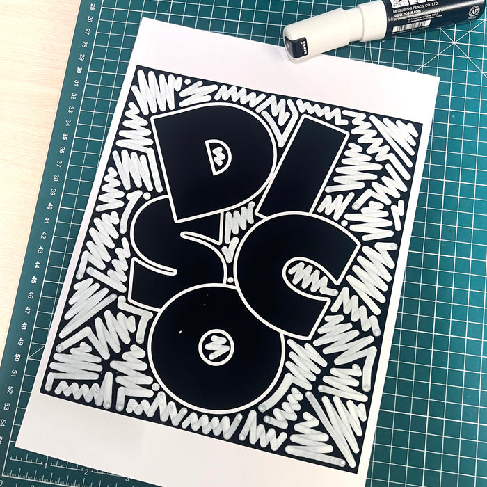 Doodle Disco Back Print - Tshirt - Black