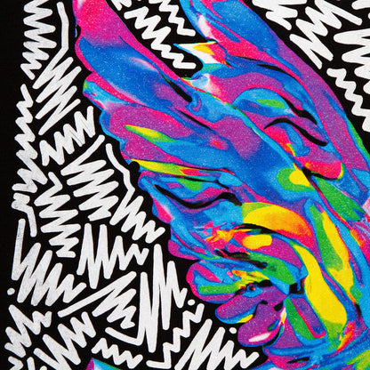 Doodle Dove Back Print - Tshirt - Black