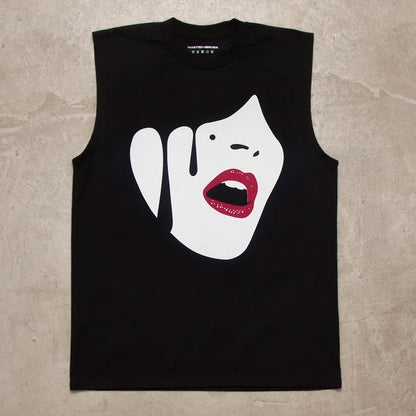 Droplet Face - Tank Tshirt - Black