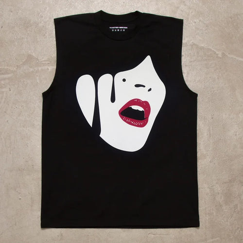Droplet Face - Tank Tshirt - Black