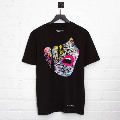 Droplet Face 003 - Tshirt - Black