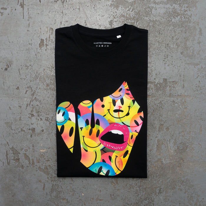 Droplet Face 010 - Tshirt - Black