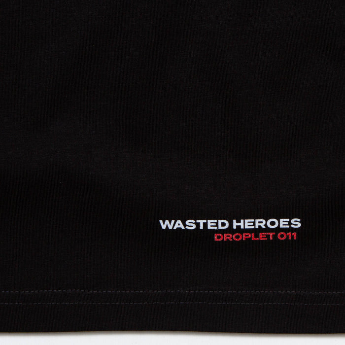 Droplet Face 011 Front Print - Tshirt - Black