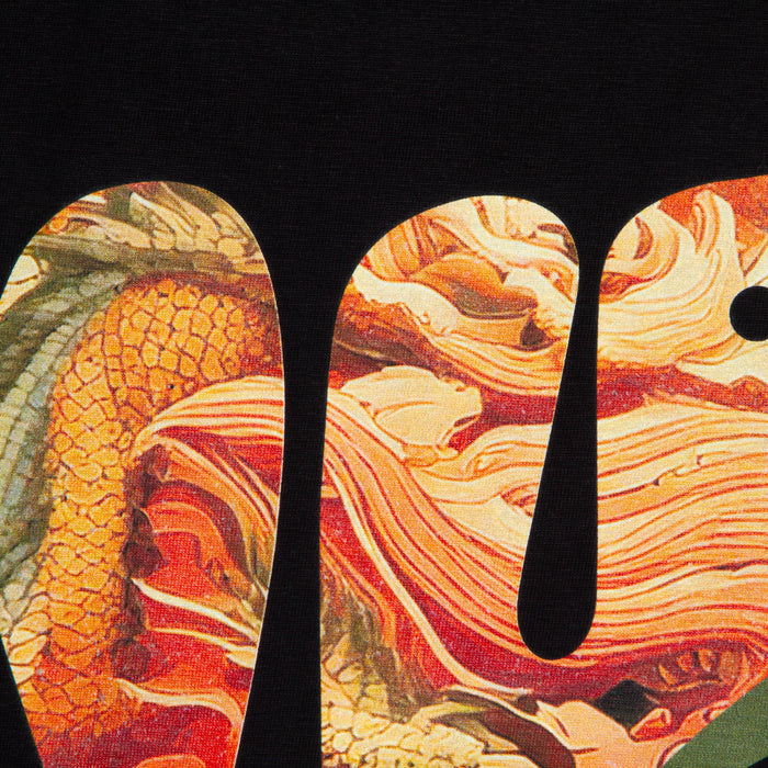 Droplet Face 012 Back Print - Tshirt - Black