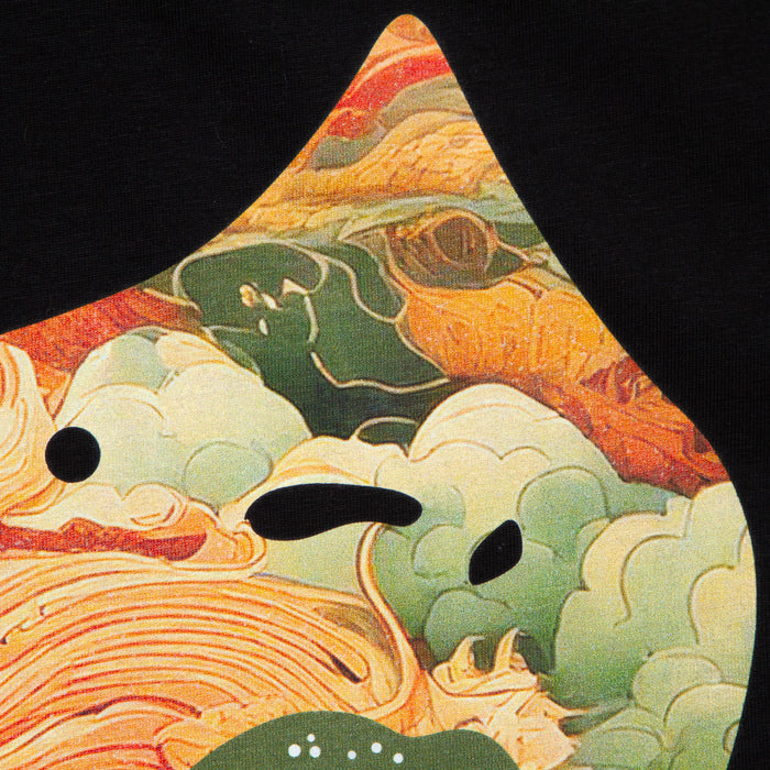Droplet Face 012 Front Print - Tshirt - Black