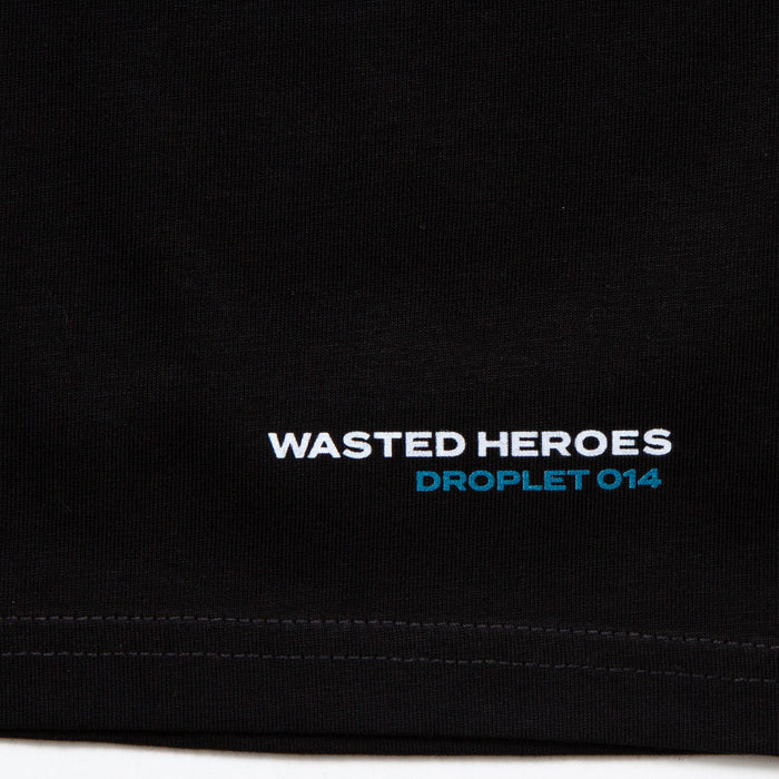 Droplet Face 014 Front Print - Tshirt - Black
