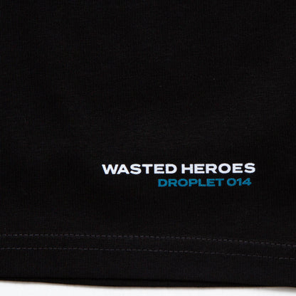 Droplet Face 014 Front Print - Tshirt - Black