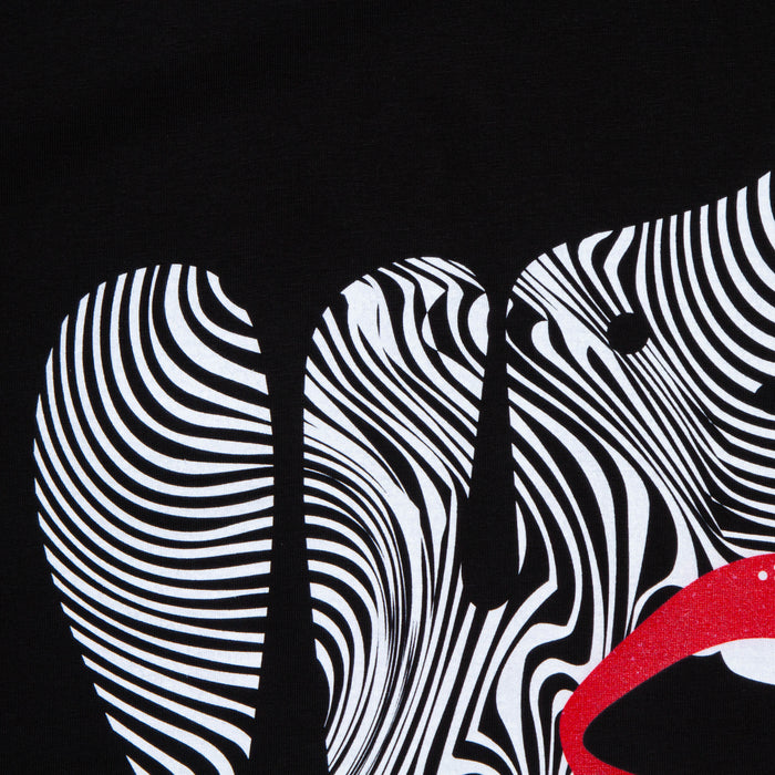 Droplet Face 015 Back Print - Tshirt - Black