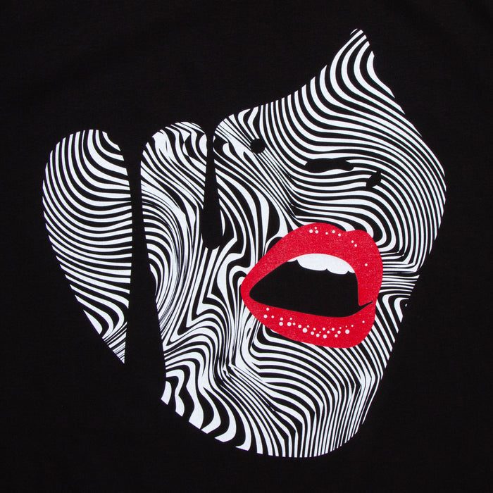 Droplet Face 015 Front Print - Sweatshirt - Black