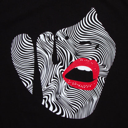 Droplet Face 015 Front Print - Sweatshirt - Black