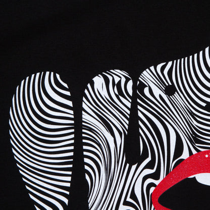 Droplet Face 015 Front Print - Sweatshirt - Black