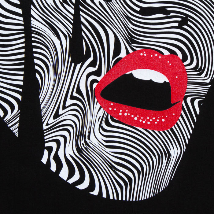 Droplet Face 015 Front Print - Sweatshirt - Black