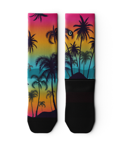 Electric Tropics Athletic Crew Socks
